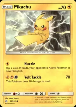 Pikachu 66/236 Common Cosmic Eclipse Pokemon NM - Image 1