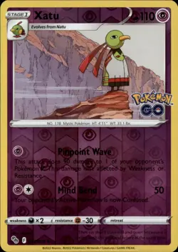 Xatu 033/078 Uncommon Pokemon GO Reverse Holo NM - Image 1