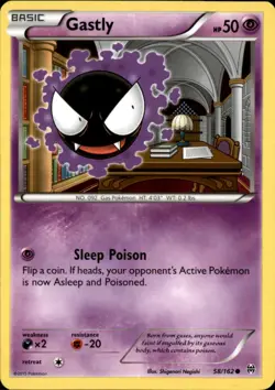 Gastly 58/162 Common BREAKthrough Pokemon NM - Image 1