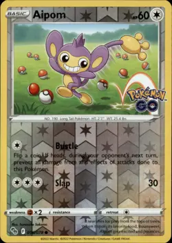 Aipom 056/078 Common Pokemon GO Reverse Holo NM - Image 1