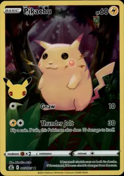 Pikachu 005/025 Holo Rare Celebrations Pokemon NM - Image 1
