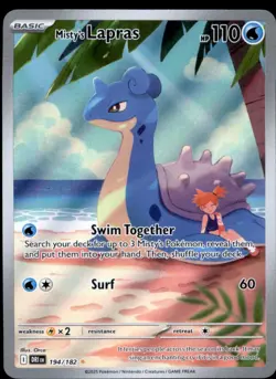 Misty's Lapras 194/182 Illustration Rare Destined Rivals Holo NM - Image 1