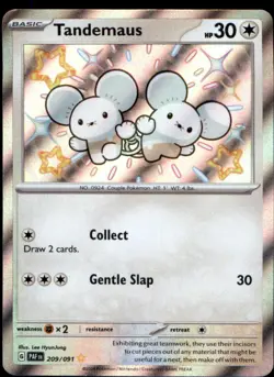 Tandemaus 209/091 Shiny Rare Paldean Fates Holo NM - Image 1