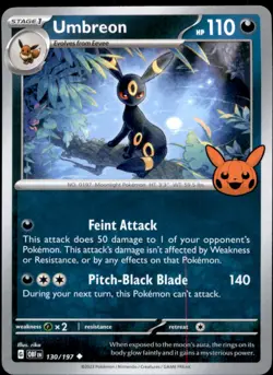 Umbreon 130/197 Uncommon Trick or Trade BOOster 2024 NM - Image 1
