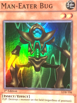 yugioh Man-Eater Bug LOB-108 1st Edition Super Rare near mint ASAIN English - Image 2