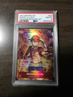2024 ONE PIECE PROMOS TREASURE BOOSTERS SET #006 MONKEY D. LUFFY PSA 8 - Image 1