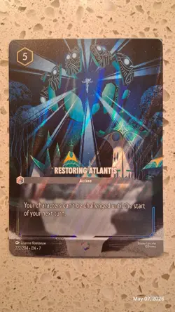 Disney Lorcana Restoring Atlantis Enchanted Card 222/204 Archazia's Island Holo - Image 1