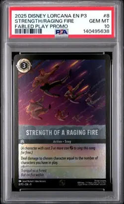 Disney Lorcana Strength of a Raging Fire (Promo) 8/P3 PSA 10 Gem Mint POP 4 - Image 1