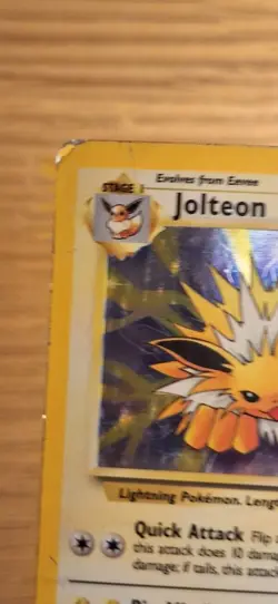 MP Jolteon Holo Rare Pokemon Card WOTC TCG 4/64 Jungle Set Vintage - Image 3