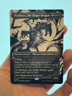 1X Skithiryx, the Blight Dragon BORDERLESS MINT MTG Magic Multiverse Legends EDH - Image 1
