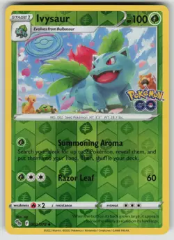 IVYSAUR 002/078 UNCOMMON POKEMON GO POKEMON REVERSE HOLO NEAR MINT - Image 1