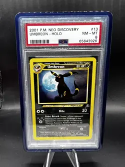 2001 POKEMON NEO DISCOVERY #13 UMBREON-HOLO PSA 8 - Image 1