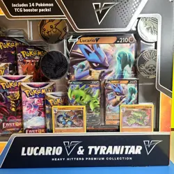 Pokemon Lucario V & Tyranitar V Collector's Box SEALED - Image 2