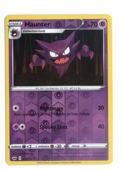 Haunter 084/202 Uncommon Sword & Shield Pokemon Reverse Holo Near Mint - Image 1