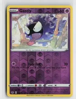 Gastly 083/202 Common Sword & Shield Pokemon Reverse Holo Near Mint - Image 1