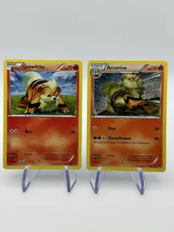 Arcanine 11/122 & Growlithe 10/122 2016 BREAKpoint Pokemon Near Mint A4 - Image 1