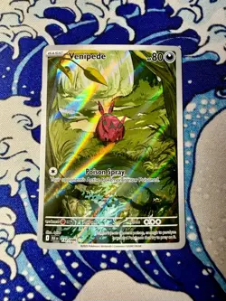 Venipede Illustration Rare Holo SV: Black Bolt 132/086 Pokemon Pack Fresh NM✨ - Image 1