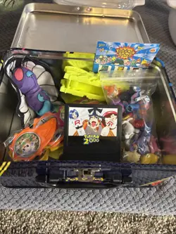 Vintage Pokemon TCG Tin Collection W/ Pokemon 2000 Movie Figurines Accessories - Image 1
