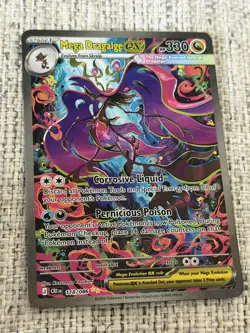 Mega Dragalge ex 118/086 Me04: Chaos Rising Holo, Near Mint Pokemon - Image 1