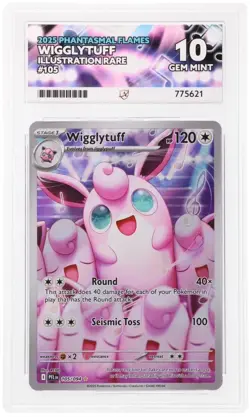 ACE 10 Wigglytuff 105/094 Phantasmal Flames IR Holo Pokemon Card - Gem Mint - Image 1