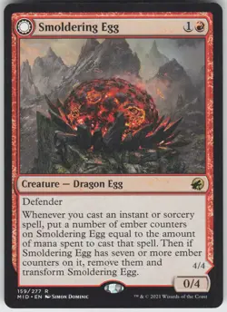 MTG Smoldering Egg 159 Innistrad: Midnight Hunt R Normal NM - Image 1
