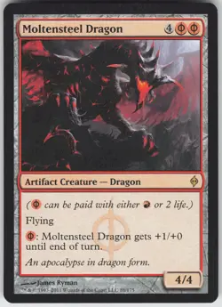 MTG Moltensteel Dragon 88 New Phyrexia R Normal NM - Image 1