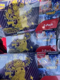 Pokemon Surging Sparks ETB + Booster Bundle COSTCO 2-PACK SEALED - LOT OF 6!! - Image 1