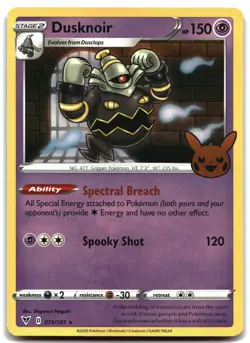 Pokemon Dusknoir Holo Rare Trick or Trade 2023 071/185 LP - Image 1