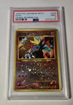 2000 PSA 9 Entei #244 Reverse Foil Promo Pokemon TCG Japanese Neo 2 Vintage - Image 1