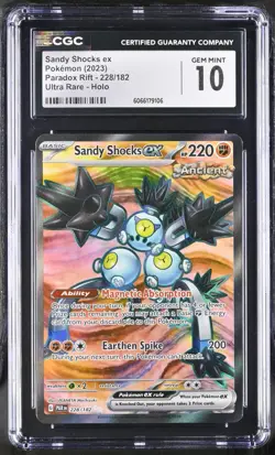 SANDY SHOCKS EX 228/182 - POKEMON TCG ULTRA RARE HOLO PARADOX RIFT 2023 CGC 10 - Image 1