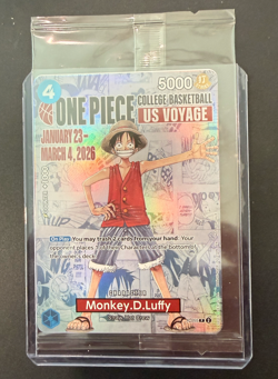 One Piece College Basketball US Voyage BANDAI Promo Card Monkey.D.Luffy SEALED - Image 1