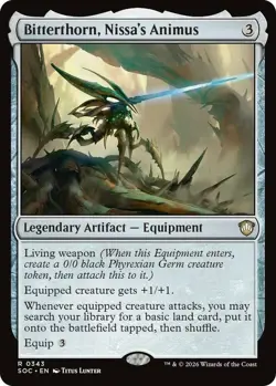 x1 Bitterthorn, Nissa's Animus R MTG Commander: Secrets of Strixhaven M/NM, Engl - Image 1