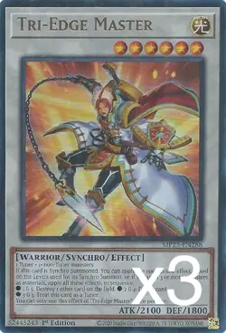3X Yugioh Tri-Edge Master MP25-EN288 Ultra Rare 1st Edition NM - Image 1