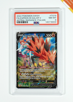 Pokemon PSA 8 Zapdos Di Galar V #TG19 Full Art Astral Radiance 2022 Italiano - Image 1