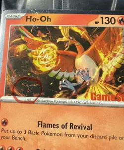 (5) Ho-Oh - GAMESTOP PROMO Stamped - Pokemon Top 3 have a swirl - Image 2