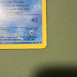 Pokemon TCG Wartortle Base Set Evolution Error Box 42/102 - Image 2