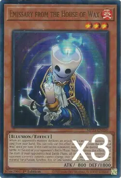 3X Yugioh Emissary from the House of Wax MP25-EN160 Ultra Rare 1st Edition NM - Image 1