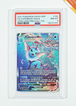 Pokemon PSA 8 Vaporeon Vmax #182 Full Art Premium Collection 2021 Italiano - Image 1