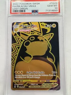 Pokemon 2022 Lost Origin Full Art Pikachu VMAX TG29/TG30 PSA 10 Gem Mint - Image 1