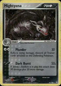 Mightyena (Cosmos Holo) 18/108 Holo Holo Rare Deck Exclusives Pokemon Holo MP - Image 1