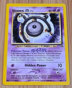 Unown [M] # 49/75 (Icognito) Uncommon Neo Discovery Pokemon EN Near Mint Vintage - Image 1
