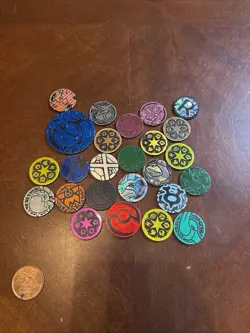 Vintage Pokemon Nintendo Battle Coin Token Lot Holographic TCG Game Pieces - Image 1