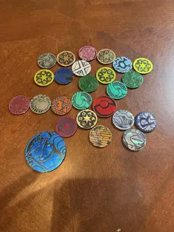 Vintage Pokemon Nintendo Battle Coin Token Lot Holographic TCG Game Pieces - Image 3