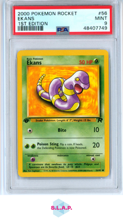 EKANS POKEMON 56 2000 TEAM ROCKET - 1. EDITION COMMON ENGLISCH PSA 9 - Image 1