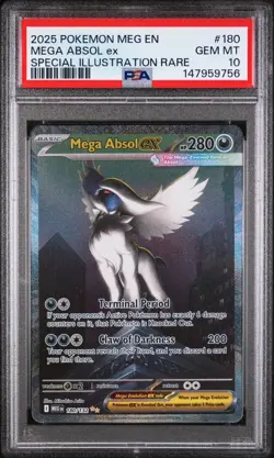 2025 POKEMON MEG EN-MEGA EVOLUTION #180 MEGA ABSOL EX PSA 10 - Image 1