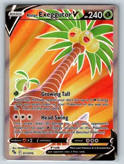 Alolan Exeggutor V (Full Art) 071/078 Pokemon GO Holo NM - Image 1