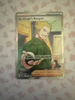 Pokemon TCG Lt. Surge's Bargain Full Art Holo Rare 170/132 Mega Evolutions M/NM - Image 1