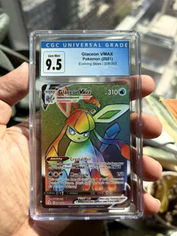 2021 POKEMON SWORD & SHIELD EVOLVING SKIES #208 FA/GLACEON VMAX CGC 9.5 GEM MINT - Image 1