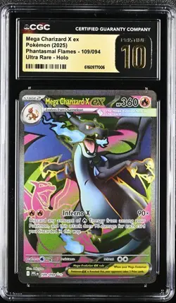 CGC 10 PRISTINE Mega Charizard X ex 125/094 Phantasmal Flames Pokemon 2025 - Image 1