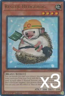 3X Yugioh Rescue Hedgehog MP25-EN261 Ultra Rare 1st Edition NM - Image 1